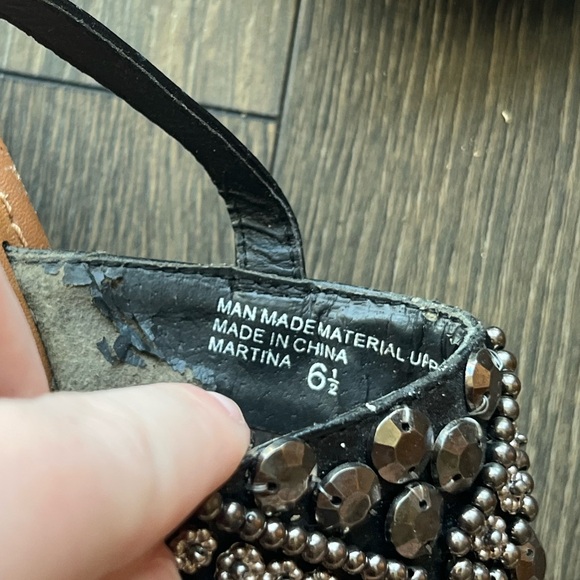 Yellow Box Embellished Wedge Sandals - Picture 6 of 8